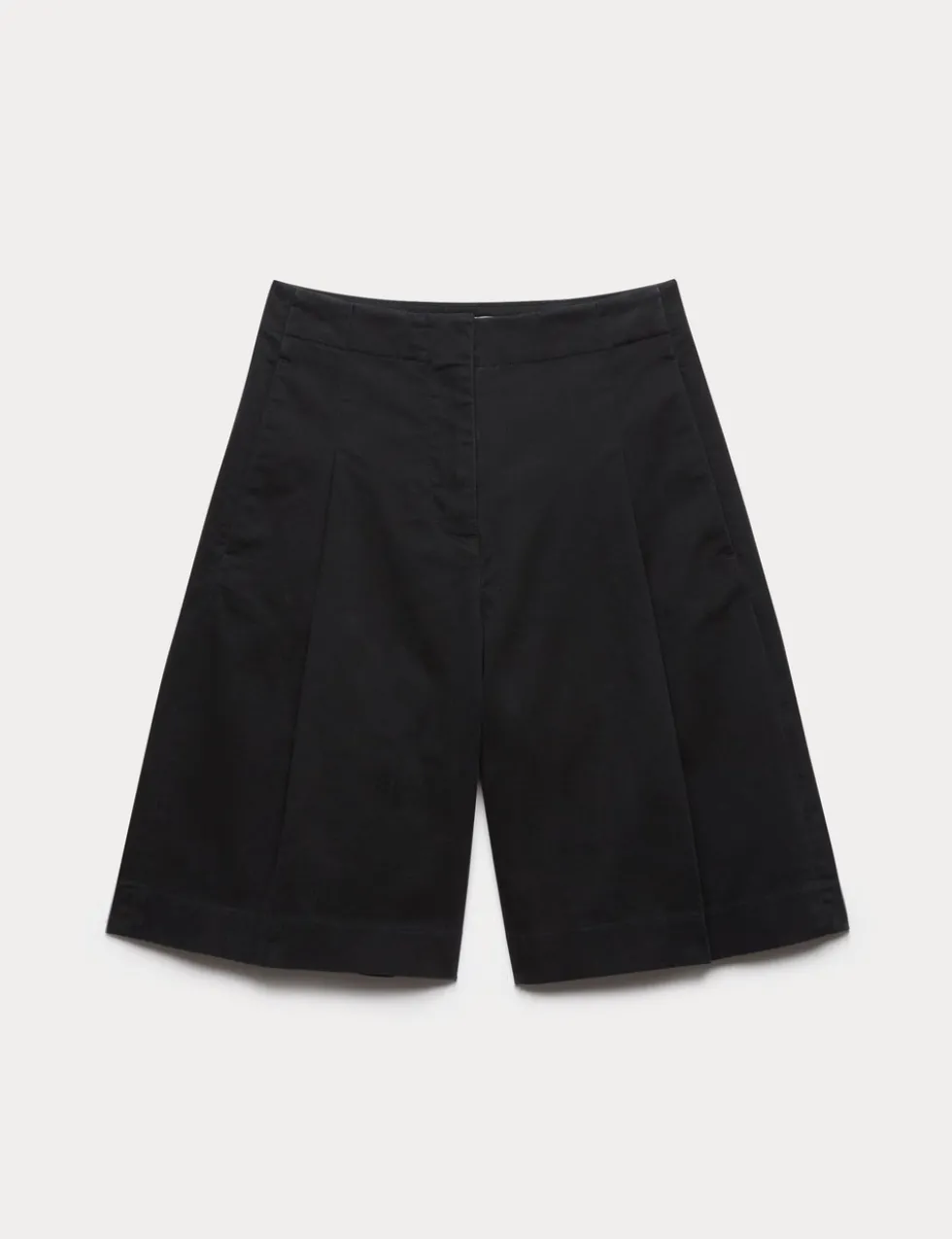 Cotton Rich High Waisted Pleat Front Bermuda Shorts