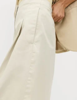 Cotton Rich High Waisted Pleat Front Bermuda Shorts