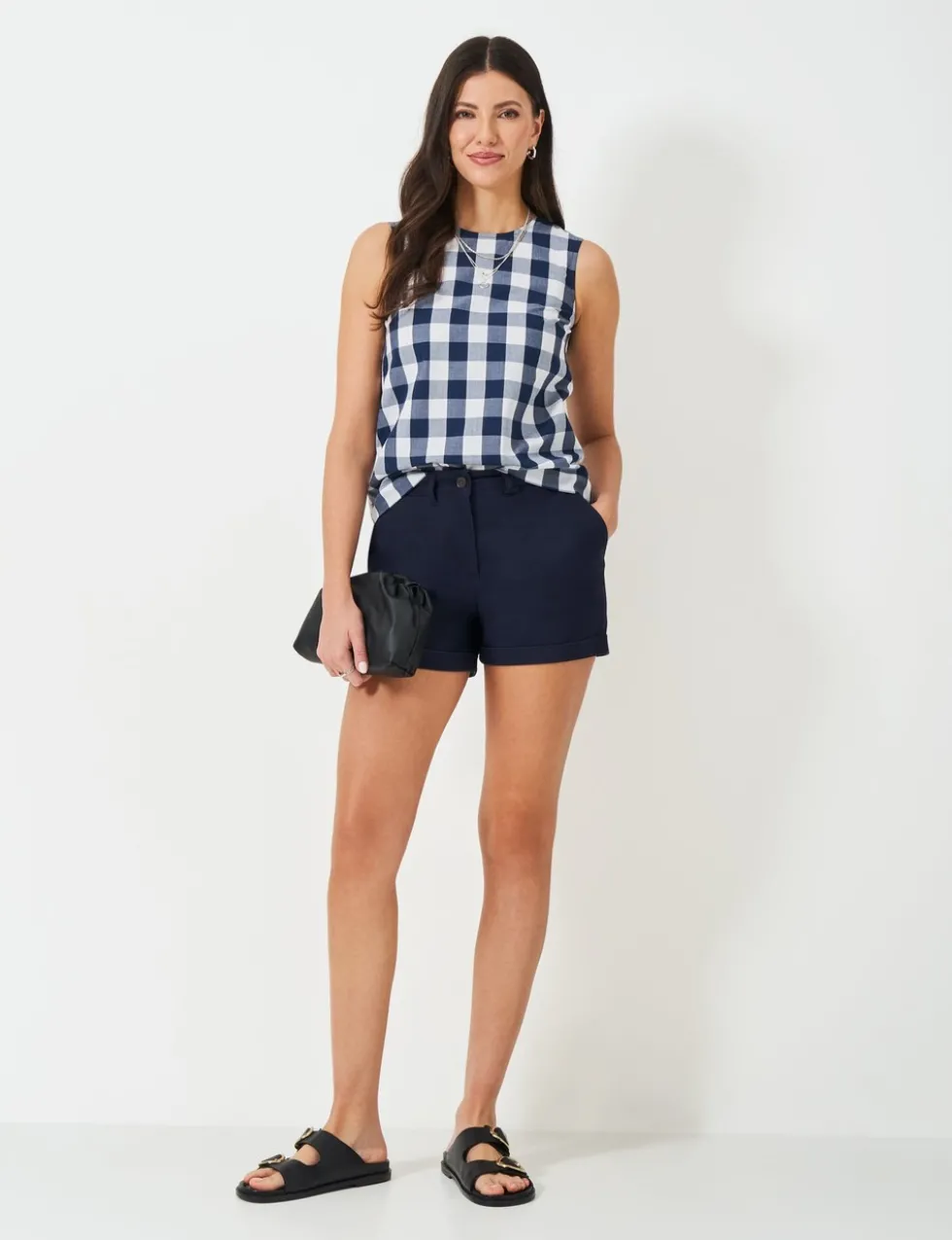 Cotton Rich High Waisted Chino Shorts