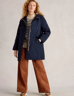 Cotton Rich Hooded Relaxed Raincoat