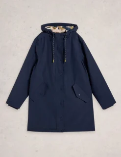 Cotton Rich Hooded Relaxed Raincoat