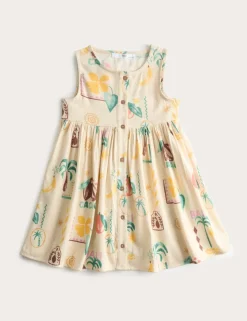 Cotton Rich Island Print Woven Dress (2-10 Yrs)