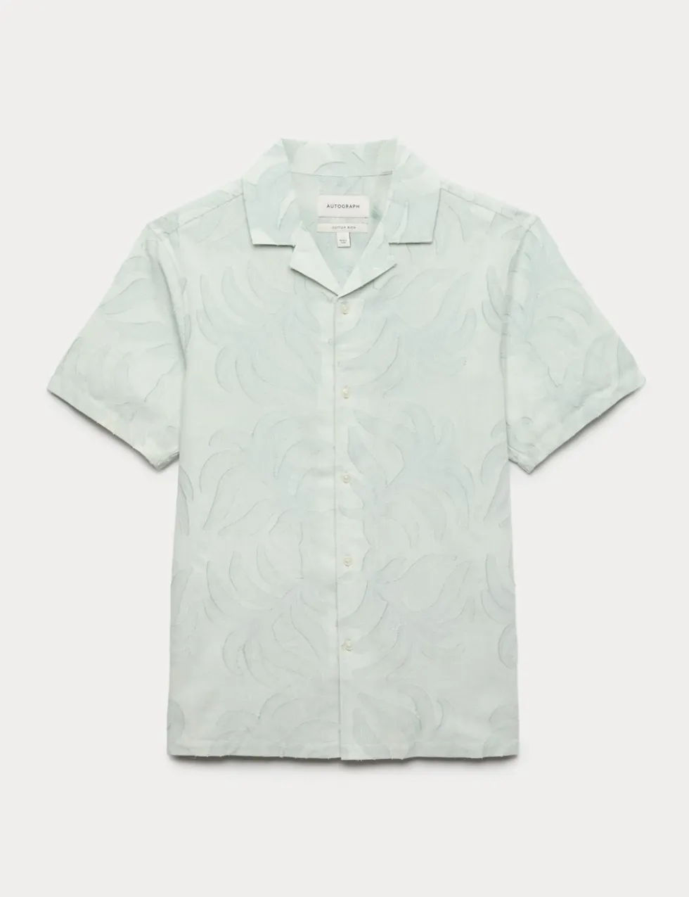 Cotton Rich Jacquard Short Sleeve Shirt