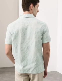 Cotton Rich Jacquard Short Sleeve Shirt