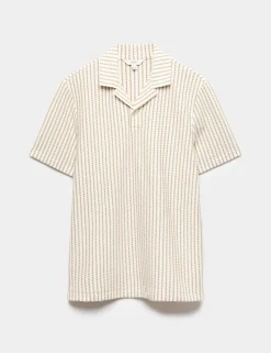 Cotton Rich Jersey Geometric Polo Shirt
