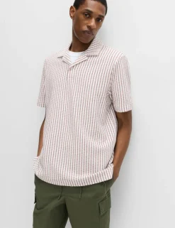 Cotton Rich Jersey Geometric Polo Shirt