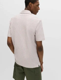 Cotton Rich Jersey Geometric Polo Shirt