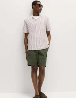 Cotton Rich Jersey Geometric Polo Shirt