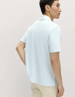 Cotton Rich Jersey Geometric Polo Shirt