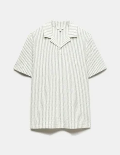 Cotton Rich Jersey Geometric Polo Shirt