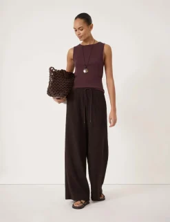 Cotton Rich Jersey Wide Leg Trousers