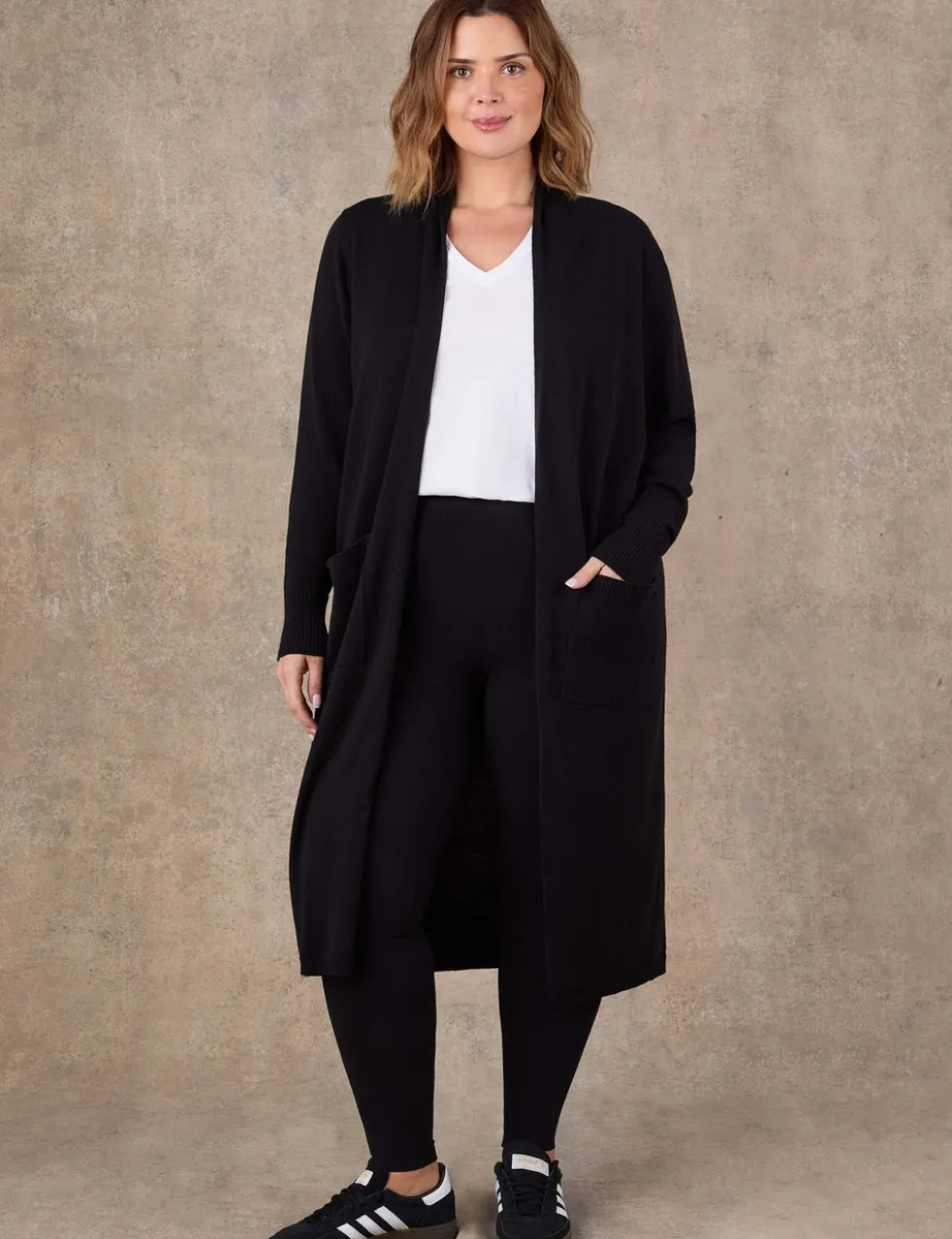Cotton Rich Knitted Longline Cardigan