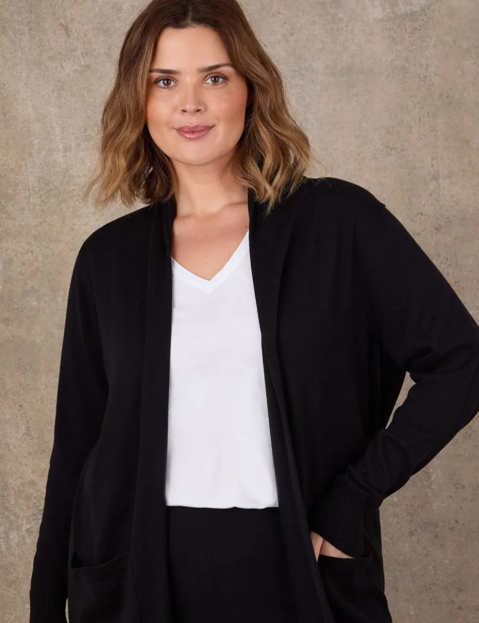 Cotton Rich Knitted Longline Cardigan