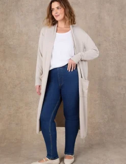 Cotton Rich Knitted Longline Cardigan