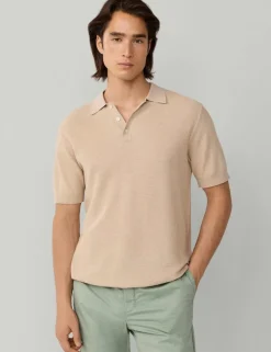 Cotton Rich Knitted Polo Shirt with Cashmere
