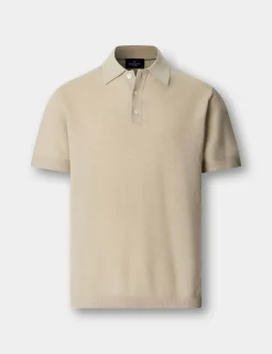 Cotton Rich Knitted Polo Shirt with Cashmere