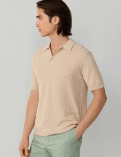 Cotton Rich Knitted Polo Shirt with Cashmere