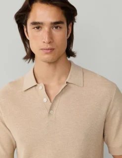 Cotton Rich Knitted Polo Shirt with Cashmere