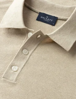 Cotton Rich Knitted Polo Shirt with Cashmere