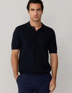 Cotton Rich Knitted Polo Shirt with Cashmere