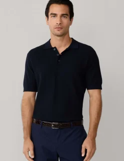 Cotton Rich Knitted Polo Shirt with Cashmere