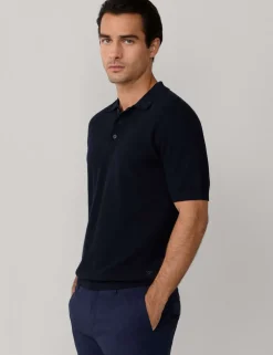 Cotton Rich Knitted Polo Shirt with Cashmere