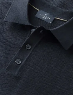 Cotton Rich Knitted Polo Shirt with Cashmere