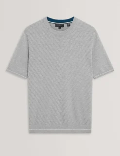 Cotton Rich Knitted T-Shirt with Wool
