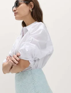 Cotton Rich Lace Midi A-Line Skirt