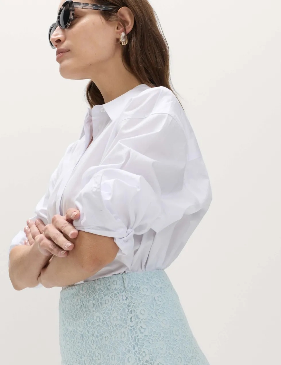 Cotton Rich Lace Midi A-Line Skirt