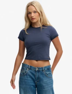 Cotton Rich Layered Crop T-Shirt