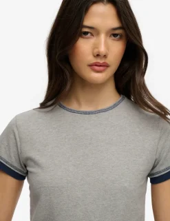 Cotton Rich Layered Crop T-Shirt