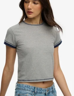 Cotton Rich Layered Crop T-Shirt