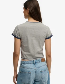 Cotton Rich Layered Crop T-Shirt
