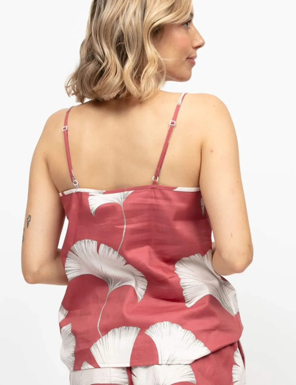 Cotton Rich Leaf Print Cami Top