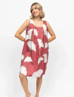 Cotton Rich Leaf Print Short Nightdress