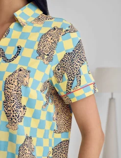 Cotton Rich Leopard Checked Shortie Set