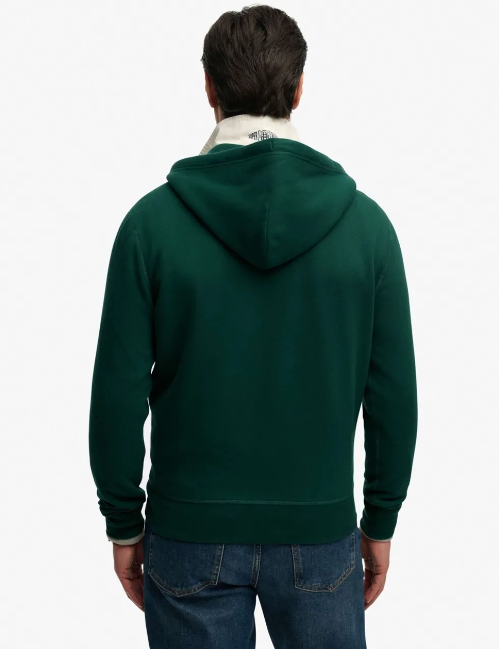 Cotton Rich Logo Embroidery Zip Up Hoodie