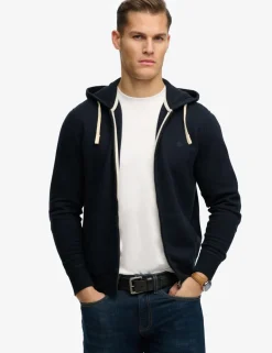 Cotton Rich Logo Embroidery Zip Up Hoodie