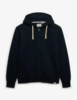 Cotton Rich Logo Embroidery Zip Up Hoodie