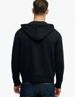 Cotton Rich Logo Embroidery Zip Up Hoodie