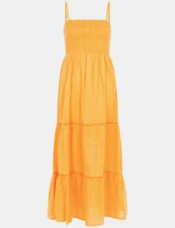 Cotton Rich Maxi Smock Beach Dress