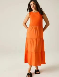 Cotton Rich Midi Tiered Dress