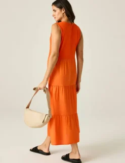 Cotton Rich Midi Tiered Dress