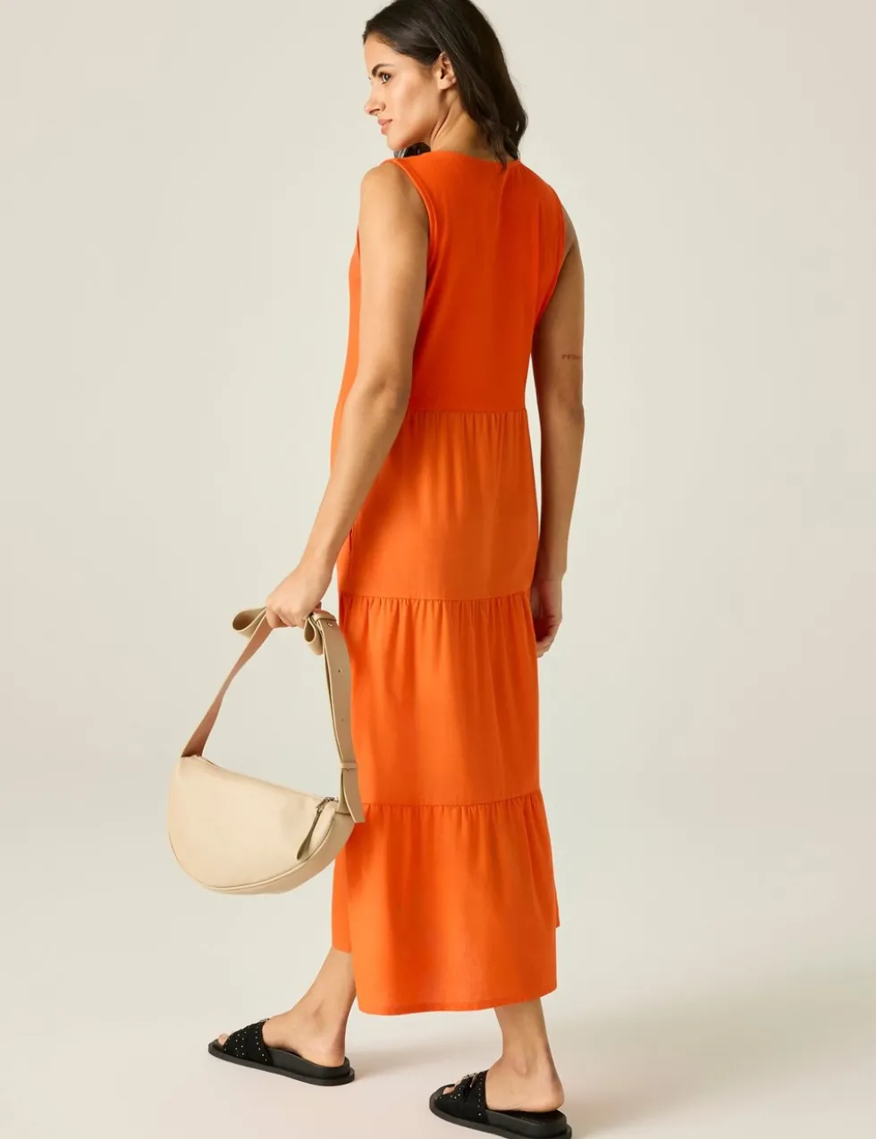 Cotton Rich Midi Tiered Dress