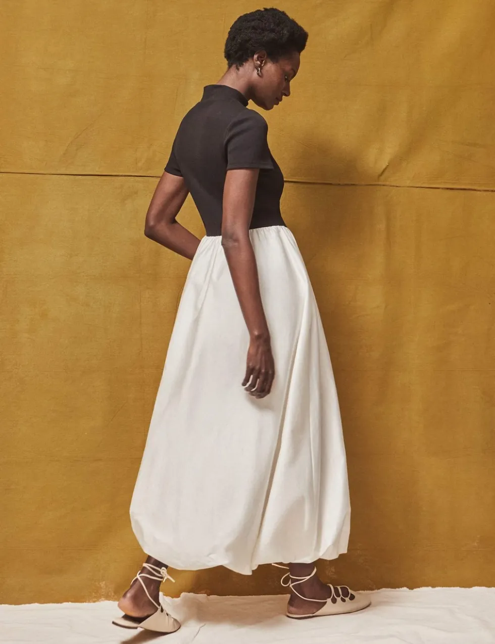 Cotton Rich Midi Waisted Dress