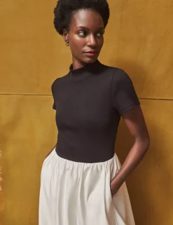 Cotton Rich Midi Waisted Dress