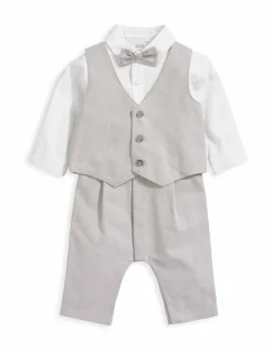 Cotton Rich Mock Waistcoat Romper (7lbs-24 Mths)