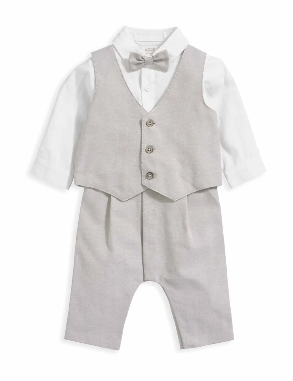 Cotton Rich Mock Waistcoat Romper (7lbs-24 Mths)