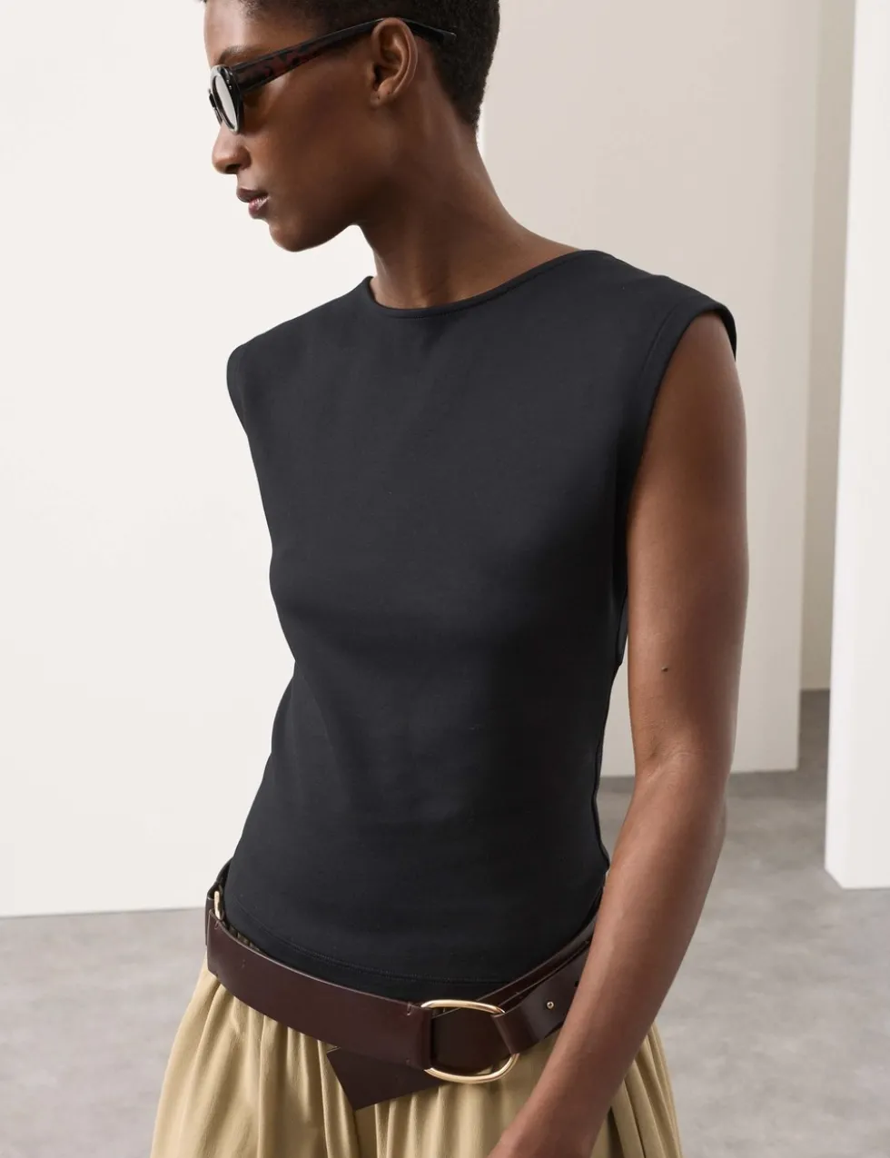 Cotton Rich Open Back Vest Top